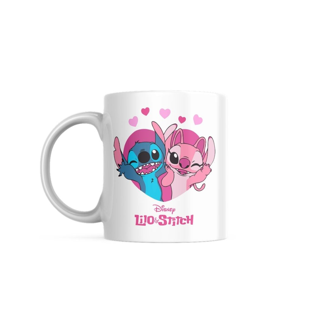 Stitch And Angel Kiss Pair Mug Cup 2 Set Customizable Mugs