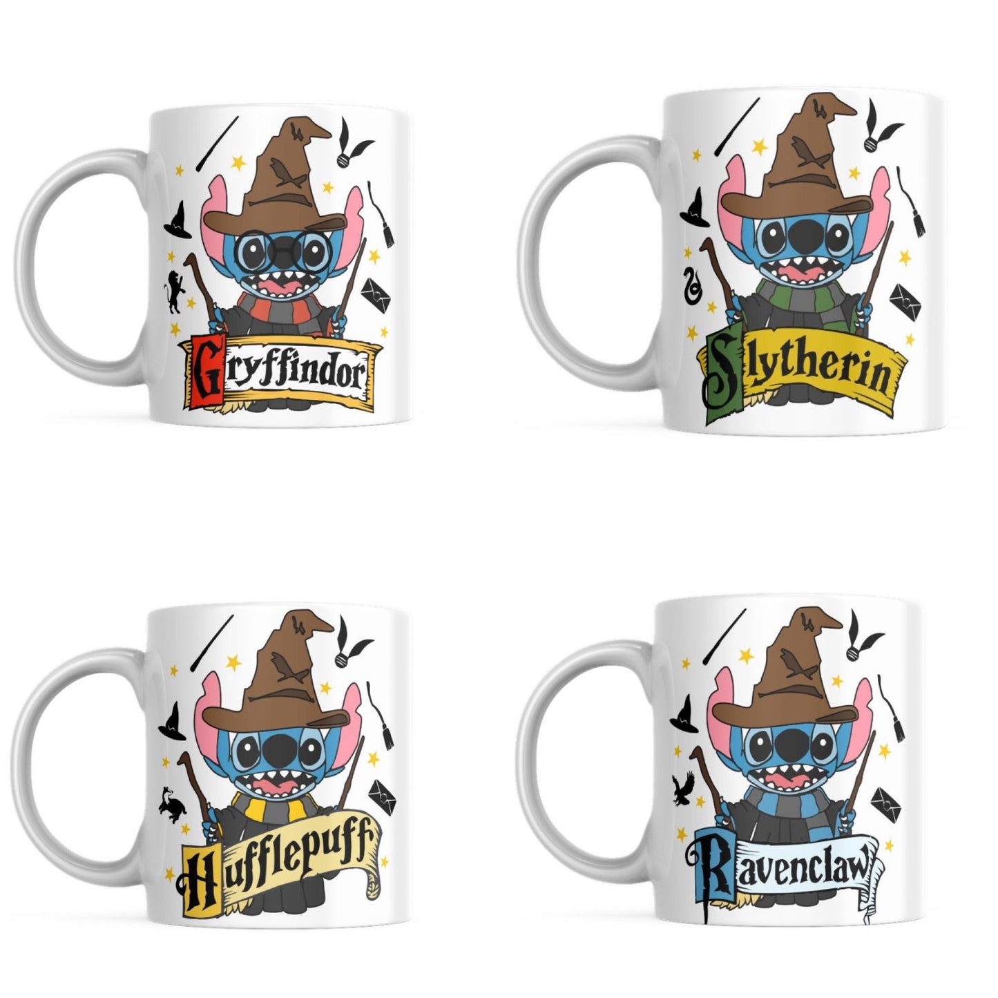 Harry potter - Stitch Hogwarts House Customizable Mugs